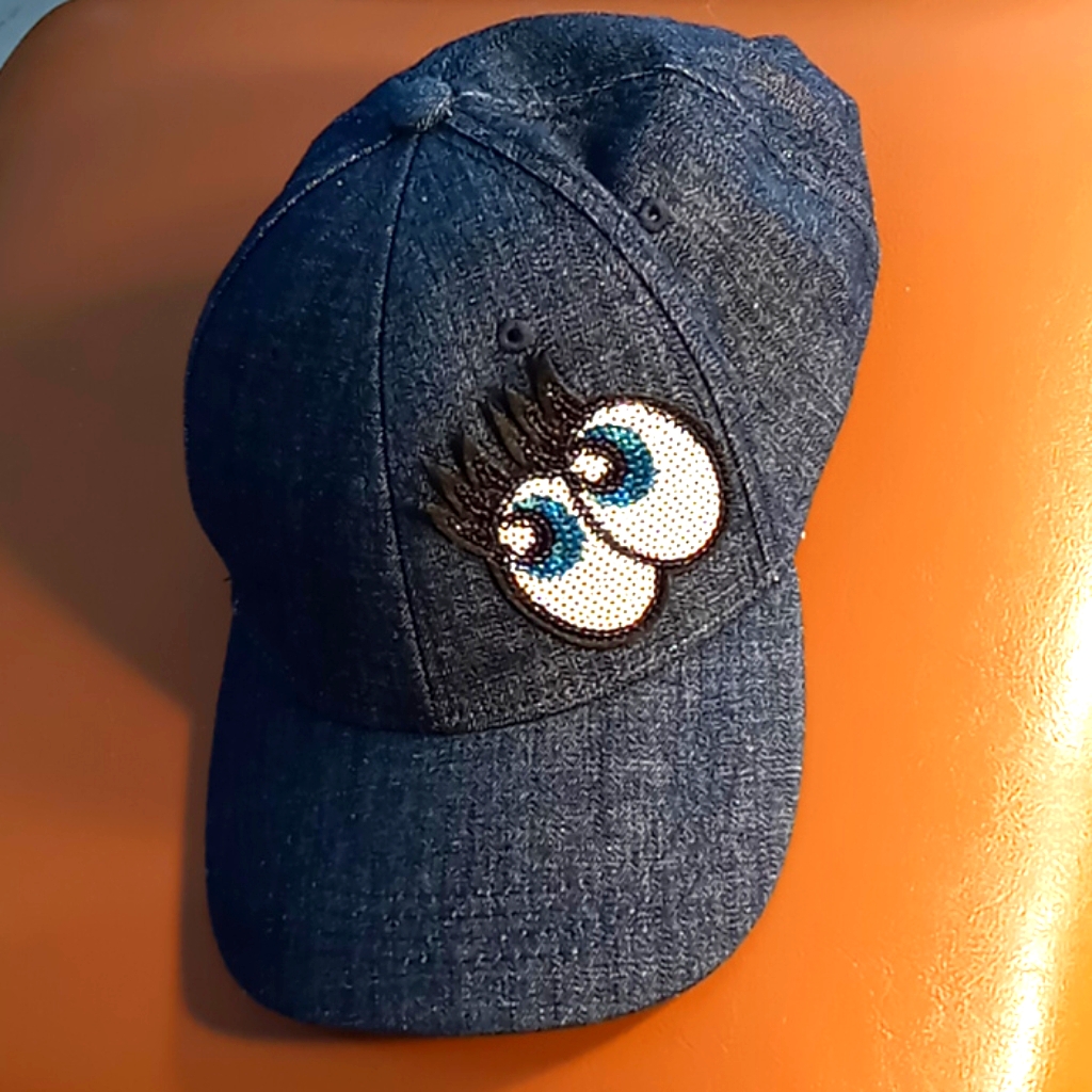 Denim Cape With Sequence Eye Patch